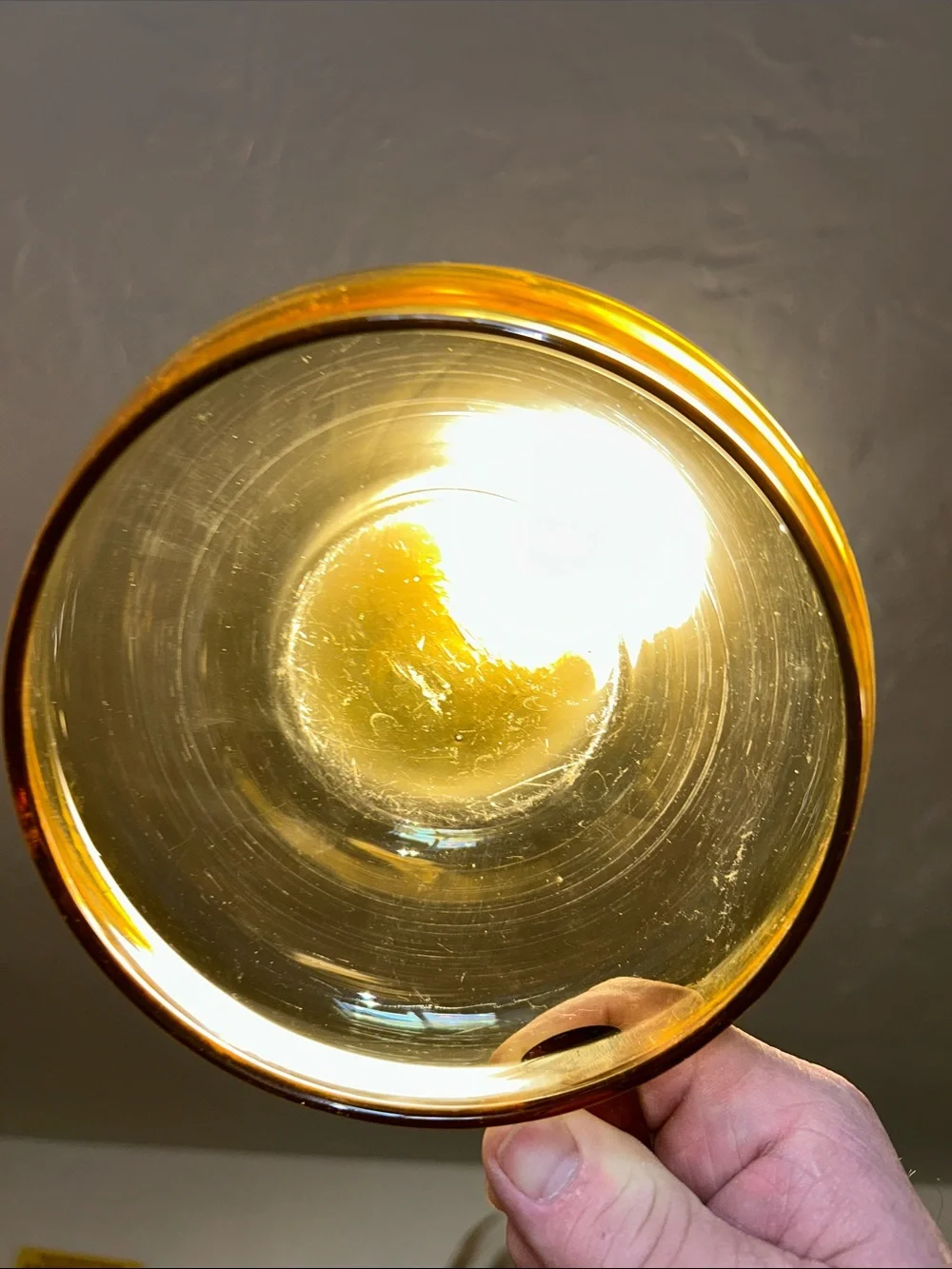 MCM Empoli Art glass Amber Handled Serving Bowl